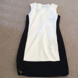 Cream and Black Sheath Calvin Klein size 4 dress